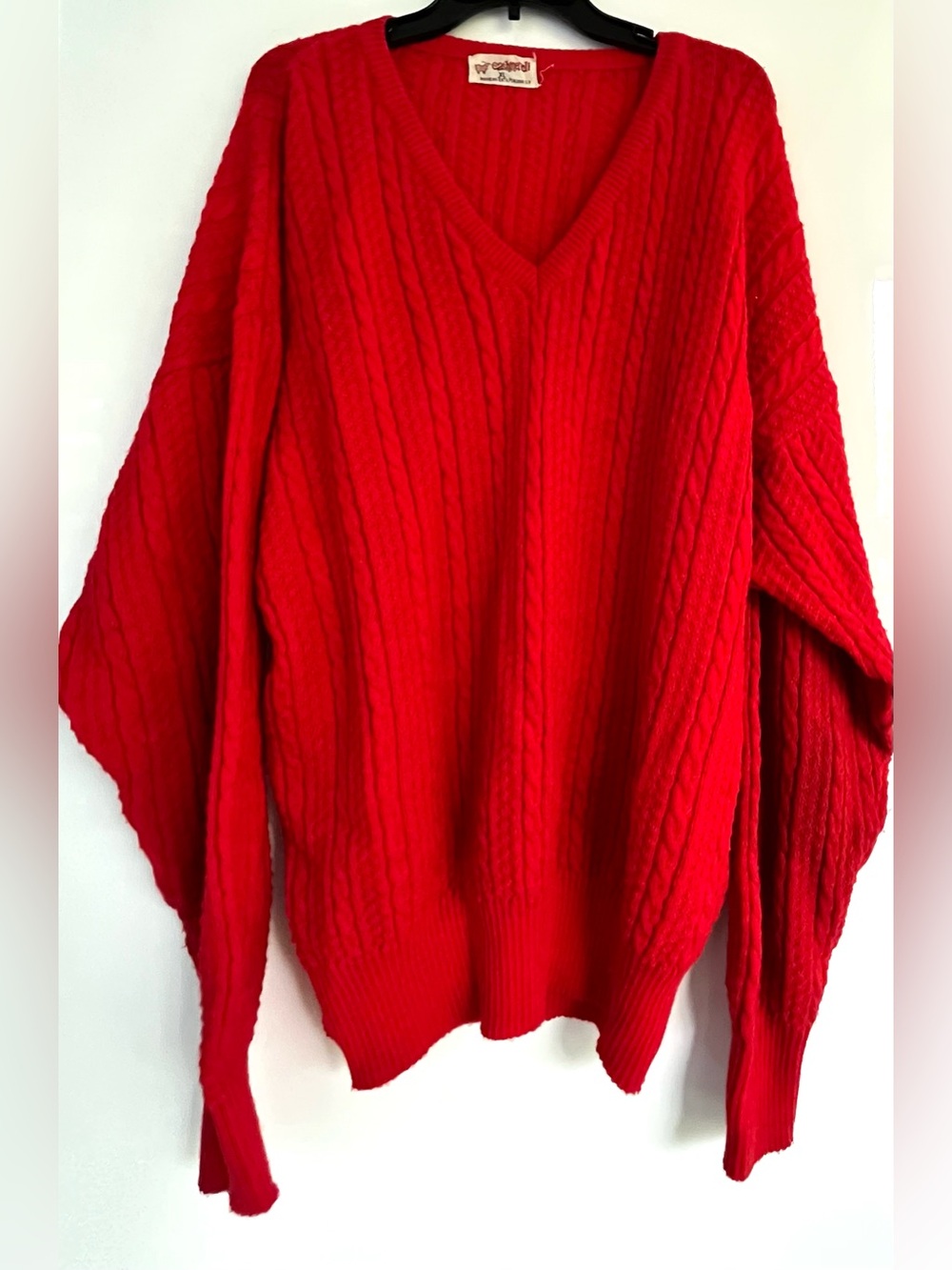 Cashmerell Vintage Red V-Neck Men's Sweater Peruvian Peru